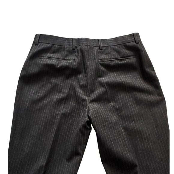 Dries Van Noten Pintriped wool/cashmere straight-leg cropped pants, Size 42 FR - Picture 8 of 14